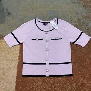 *NWT*bebe lavender cropped button sweater top